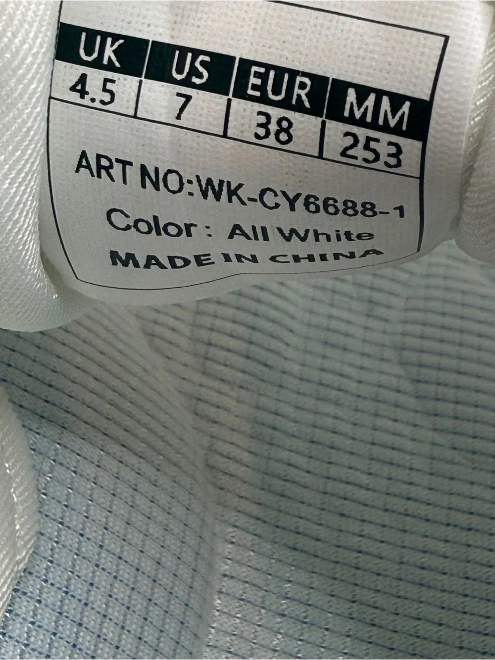 N/A white clipless